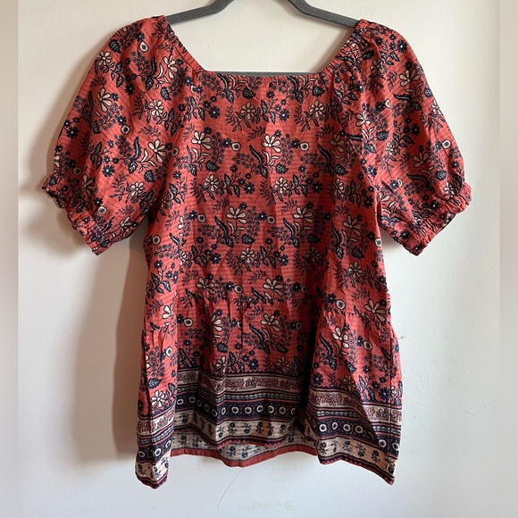 Madewell Puff-Sleeve Peplum Top in Cavoli Floral - Picture 9 of 11